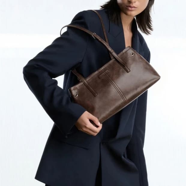 찰스앤키스 브라운 숄더백 갈색 가방 노안 이롱게이티드-핸들