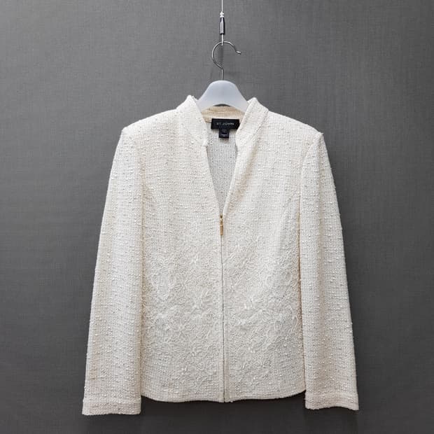 세인트존 STJOHN 부클 니트 자켓  스커트 투피스 세트 4.6사이즈