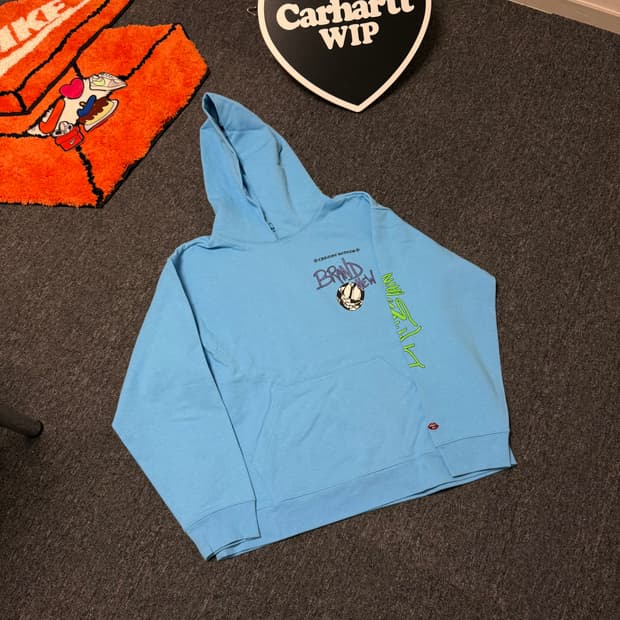 [XXL] 크롬하츠 X 매티보이 24SS 브레인 뉴 후드 티셔츠 블루