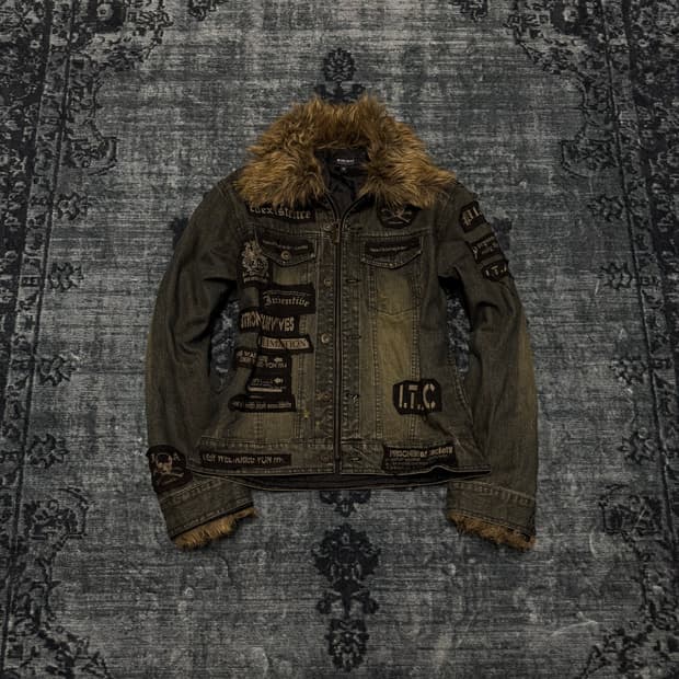 In the attic 00s patch trimming fur deni