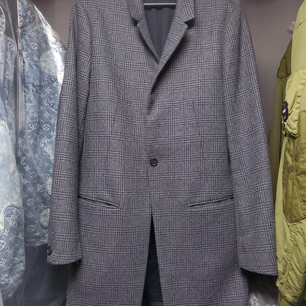 올세인츠 체크 체스터필드 코트