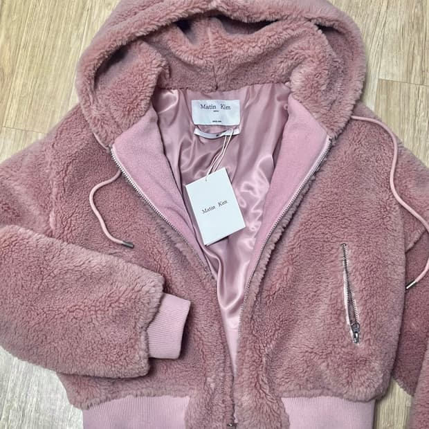 (급처) 마뗑킴 로고포인트 후디점퍼 핑크