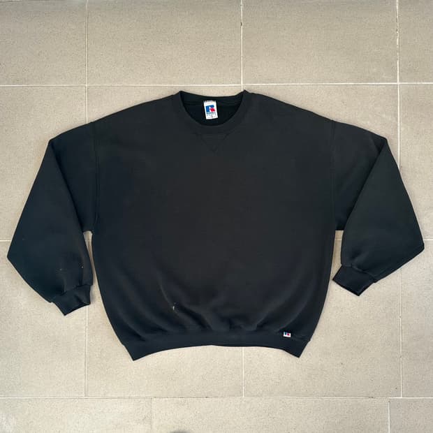 90s 빈티지 러셀 스웻셔츠 블랙 XL