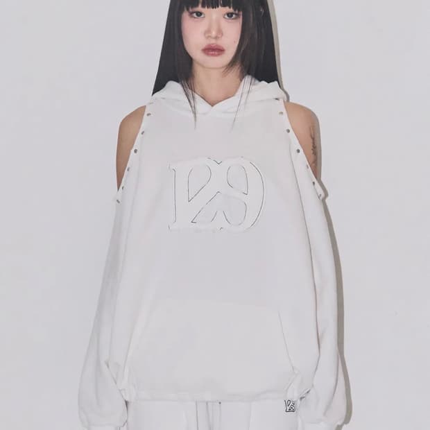 일리고 컷아웃 오버핏 후드티