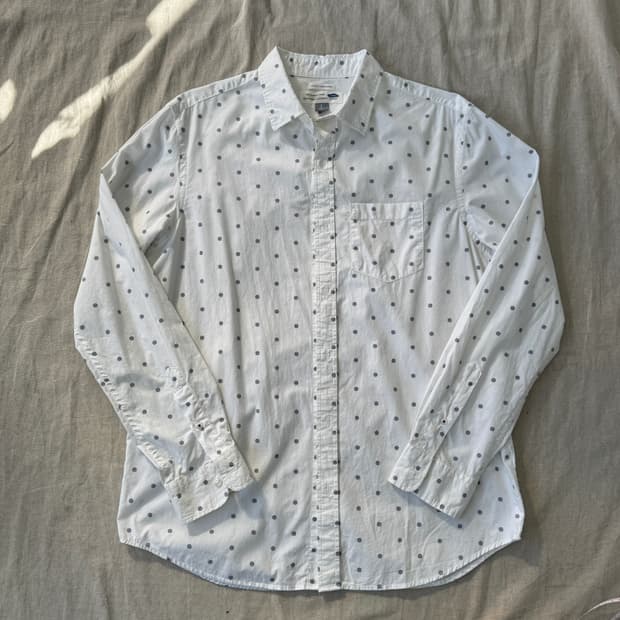 올드네이비 마린패턴 화이트셔츠 L