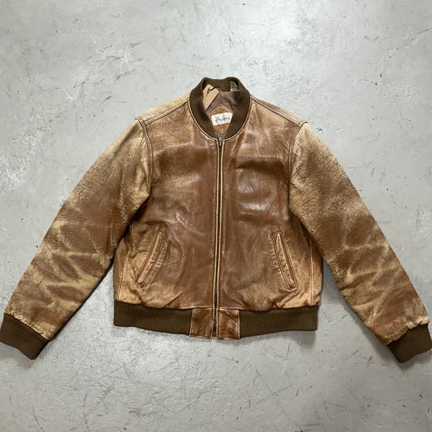 90's 빈티지 레더 봄버 자켓 빈티지 A2 디스 레더 자켓