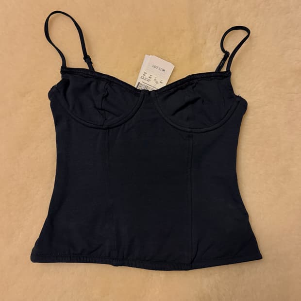 섭듀드 subdued 네이비 코르셋 나시 탑 s (택O) 