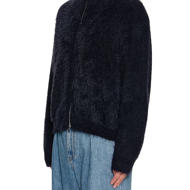 [구매] 우영미 / 24fw 네이비 하이넥 집업 스웨터 48