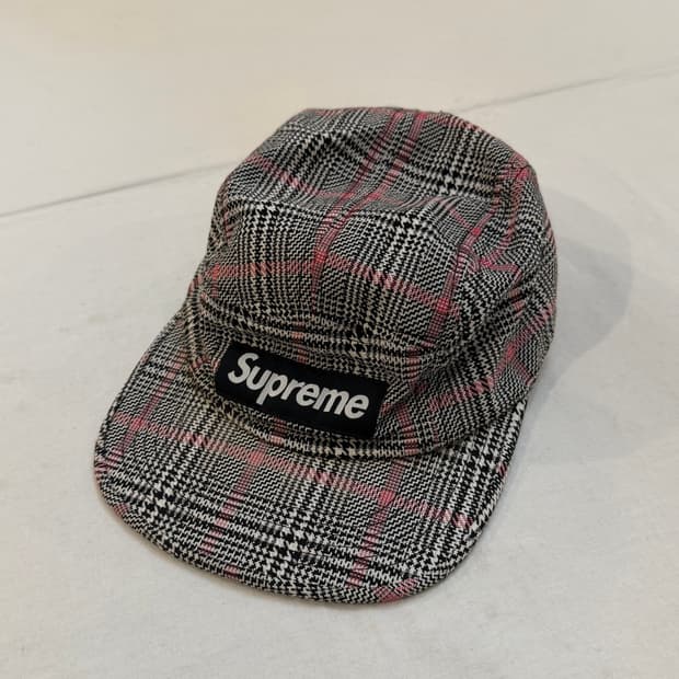 슈프림 박스로고 헤링본 체크패턴 플래드 캡프캡