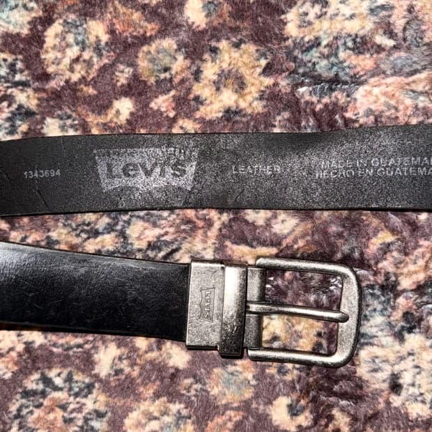 빈티지 리바이스 usa 오리지널 블랙 레더 벨트