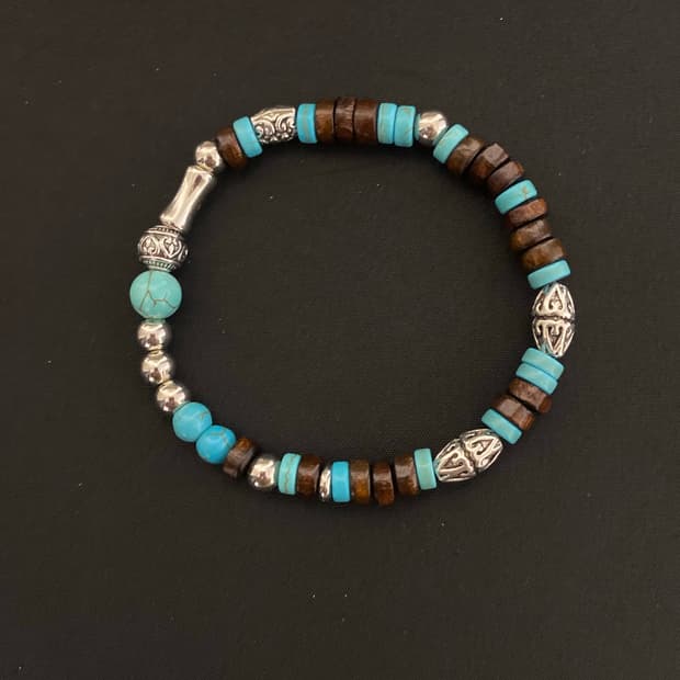 빈티지 네추럴 우드 팔찌