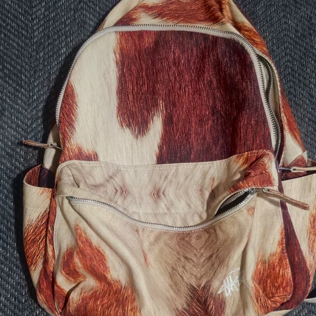 스투시 캔버스 백팩 카우하이드