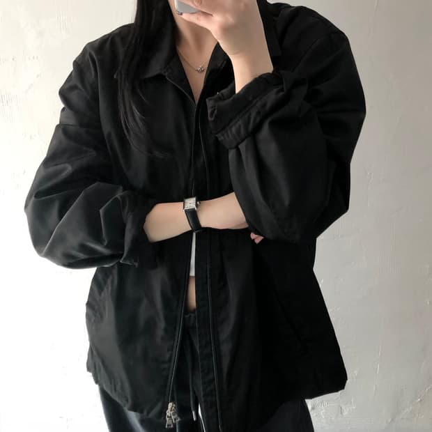 Prada 프라다 블랙 나일론 블루종 자켓