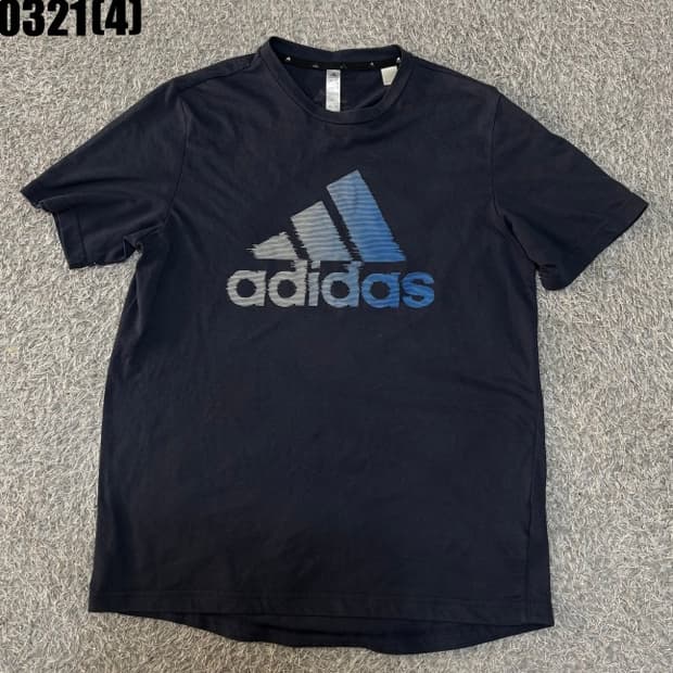 M 아디다스 로고 반팔 티셔츠 블랙 0321(4)