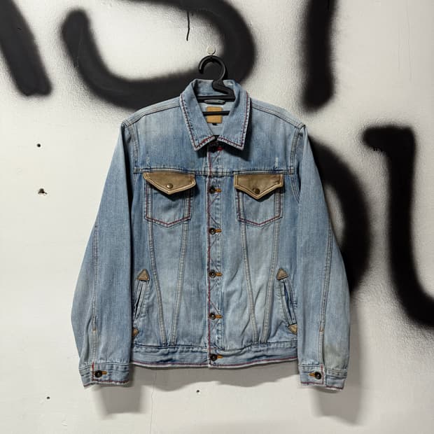 VTG 빈티지 양가죽 디테일 웨스턴 데님 트러커 자켓