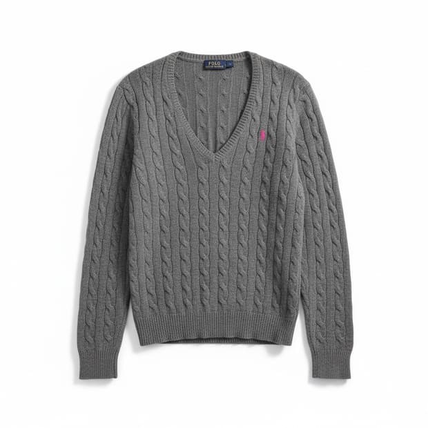 폴로 랄프로렌 여성 케이블 니트 M 그레이