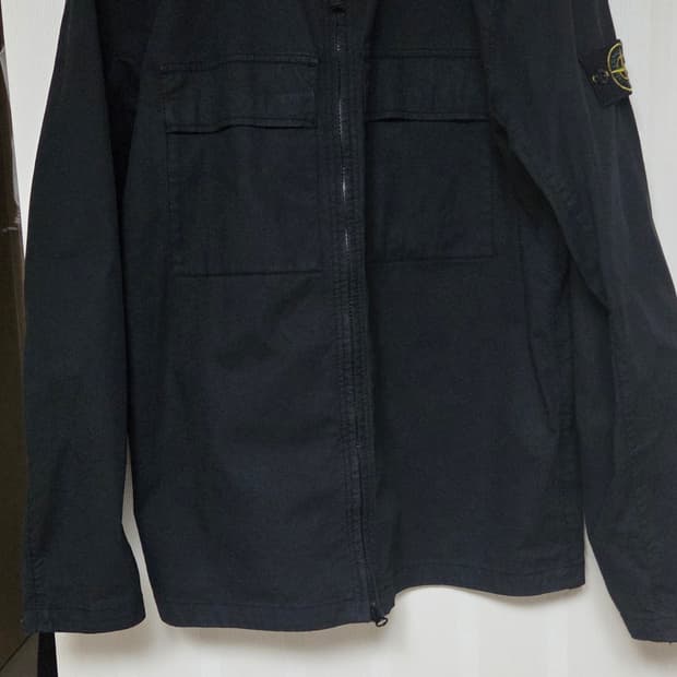 23s스톤 아일랜드 10210 더블 포켓 코튼 오버셔츠 블랙 XL