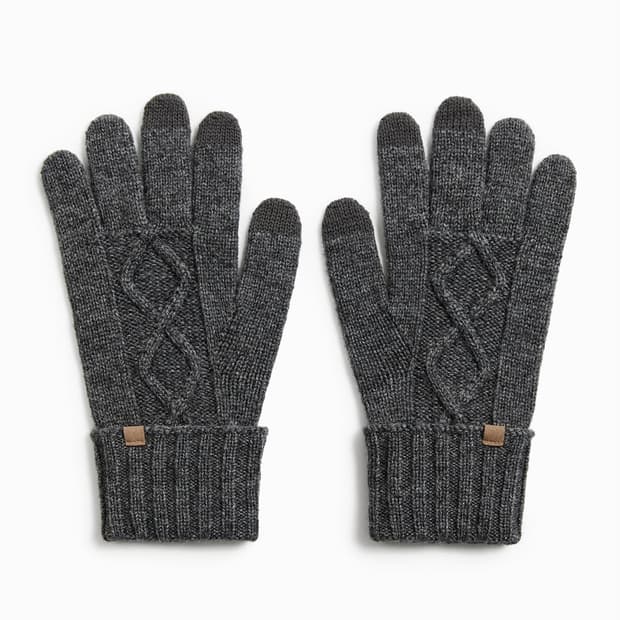 자라 지오메트릭 자카드 장갑 울 케이블 니트 장갑