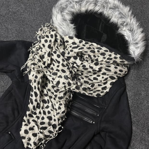 Vintage y2k punk Leopard muffler scarf