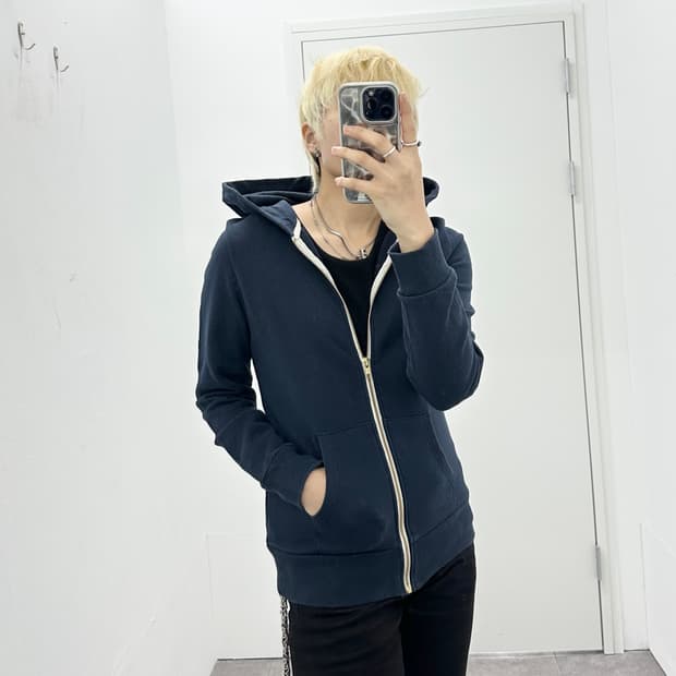 Back Number navy hood zip up