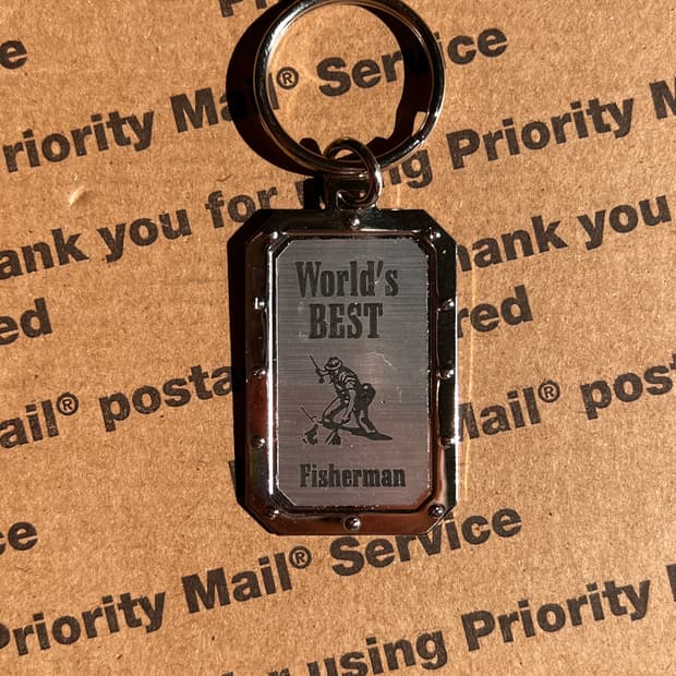 90s vtg World’s Best Fisherman Keyring