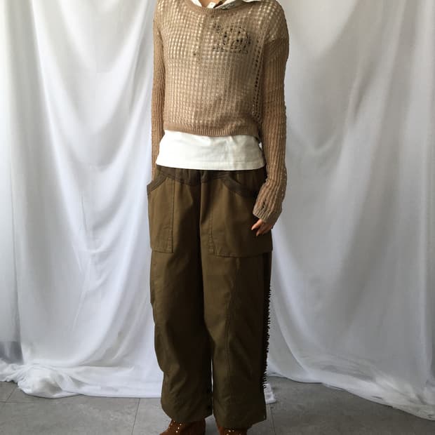 Brown punching knit