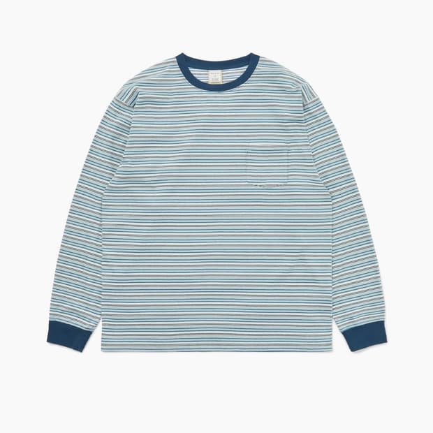 새상품)카키스 보더티 롱슬리브