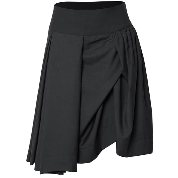 플레어업 드레이프 미디 스커트