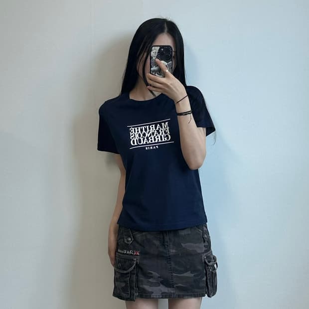마리떼프랑소와저버 네이비 반팔 티셔츠