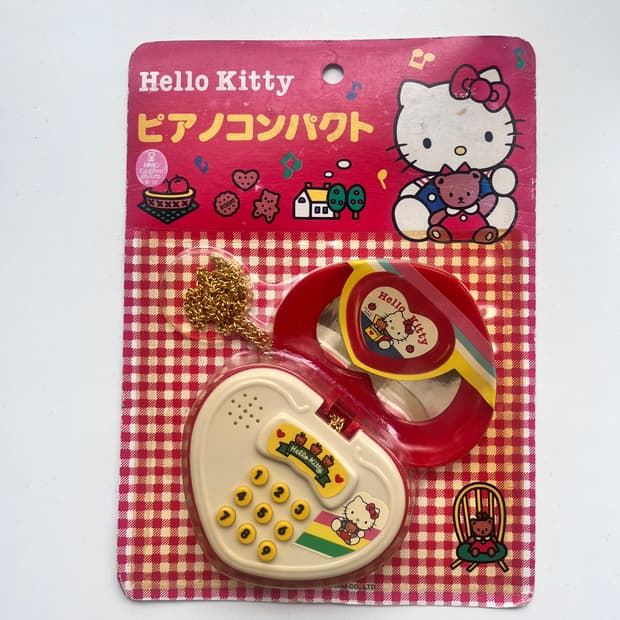 일본 정품 고전 헬로키티 피아노 콤팩트 장난감 문구