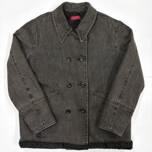 워싱데님 양털 코트