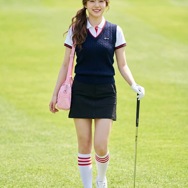 LOUIS CASTEL 루이까스텔 스티치 디테일 골프 스커트