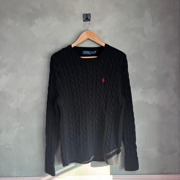 폴로 랄프로렌 꽈배기 니트 블랙