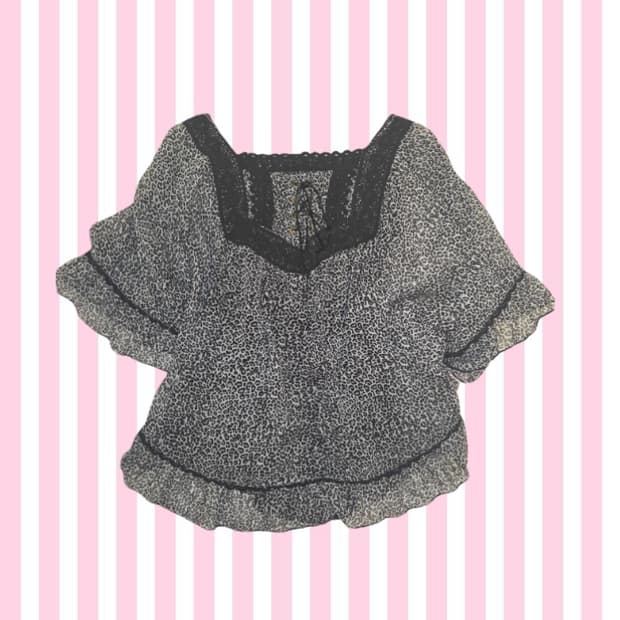 오네갸루 모리걸 호피 레오파드 케이프