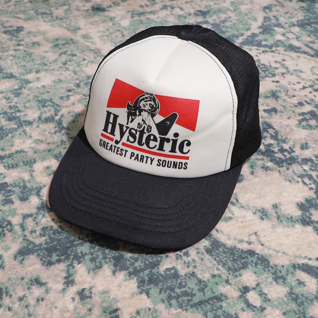 Hysteric Glamour 히스테릭 글래머 메쉬 트러커 캡 블랙화이트
