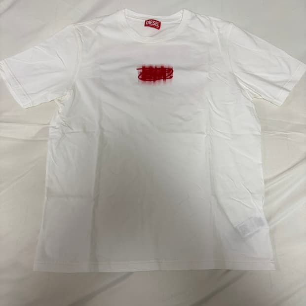 DIESEL LOGO-FLOCKED T-shirt WHITE