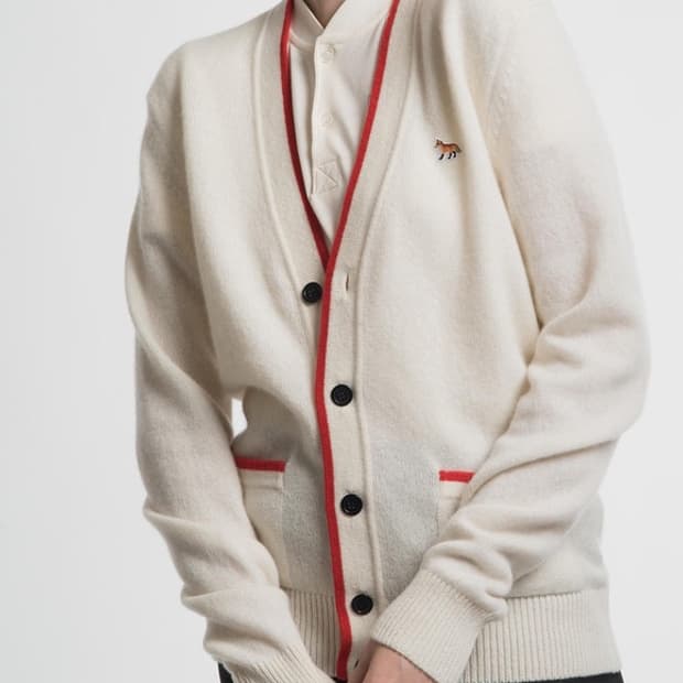 [M] 메종 키츠네 베이비폭스 램스울 가디건