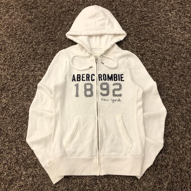 아베크롬비 화이트 딱붙 후드집업