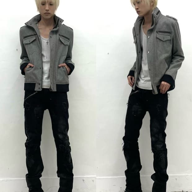 Semantic design gray gimmick jacket   