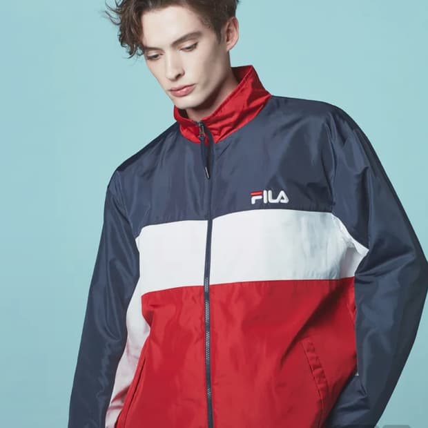 휠라 3단블로킹 바람막이 자켓 남자100