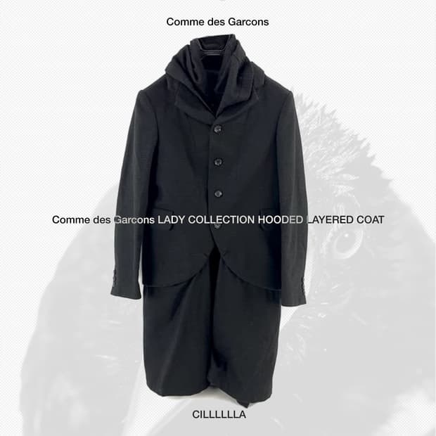 COMMEDESGARCONS 꼼데가르송 레이디 컬렉션 후드 레이어드 코트