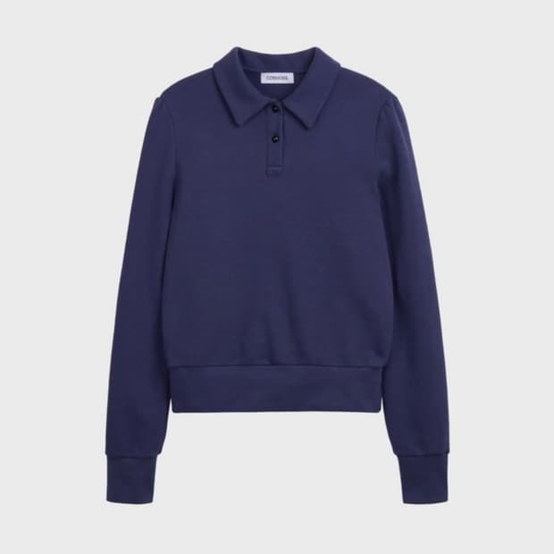코스모스 BUTTON-UP PK PUFF TOP (INDIGO BLUE)