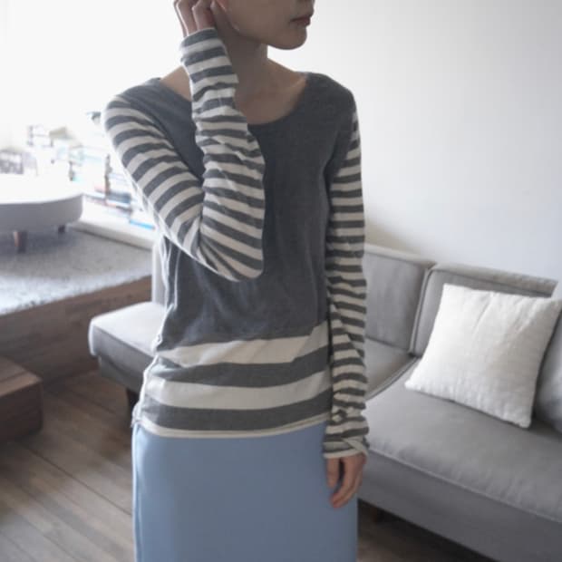 애프터먼데이 philosophy stripe top