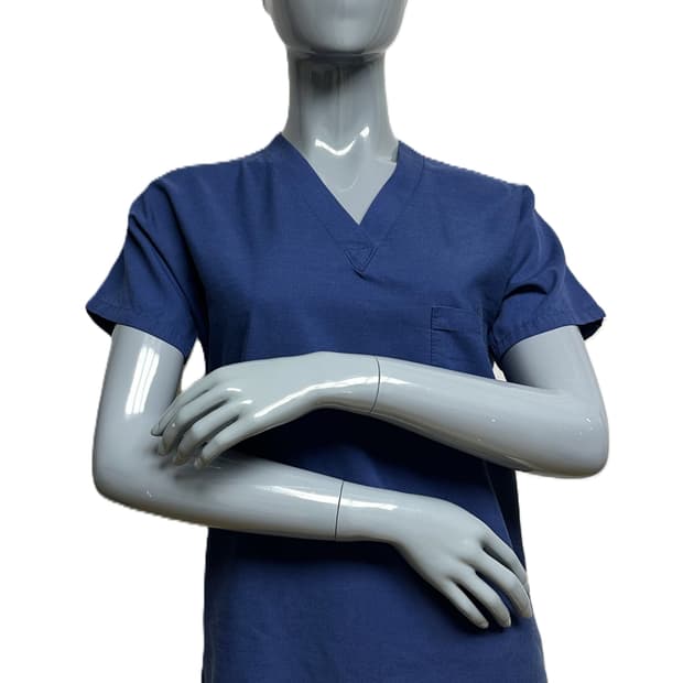 미국 미군 여군용 수술복 간호사 군의관 브이넥 반팔 티셔츠 (XS)