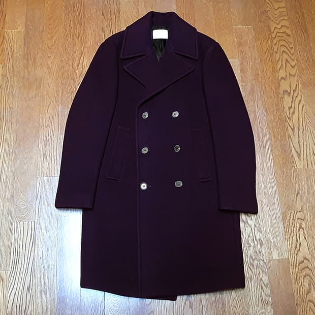 [M] 산드로 베이직 피코트 와인 버건디 새제품