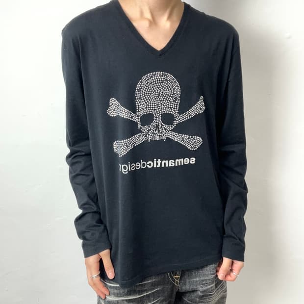 Roen × semanticdesign Rhinestone Skull V