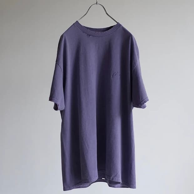 ANCELLM Embroidery Dyed T-Shirt "Purple"