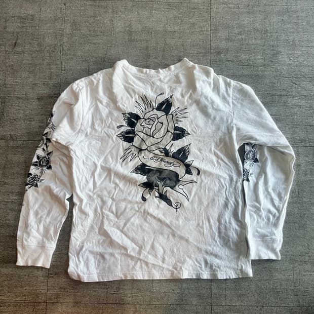 일본빈티지 Ladtandy 오리엔탈펑크 명화 백로고 롱슬리브 긴팔티셔츠