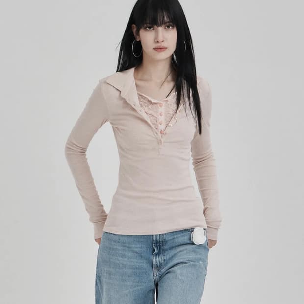 일리오 레이스 롱슬리브 폴로 티셔츠