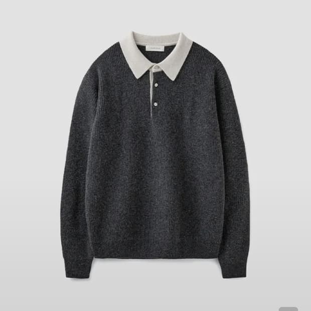 [XL] 유니온블루 럭비 메리노 폴로 니트